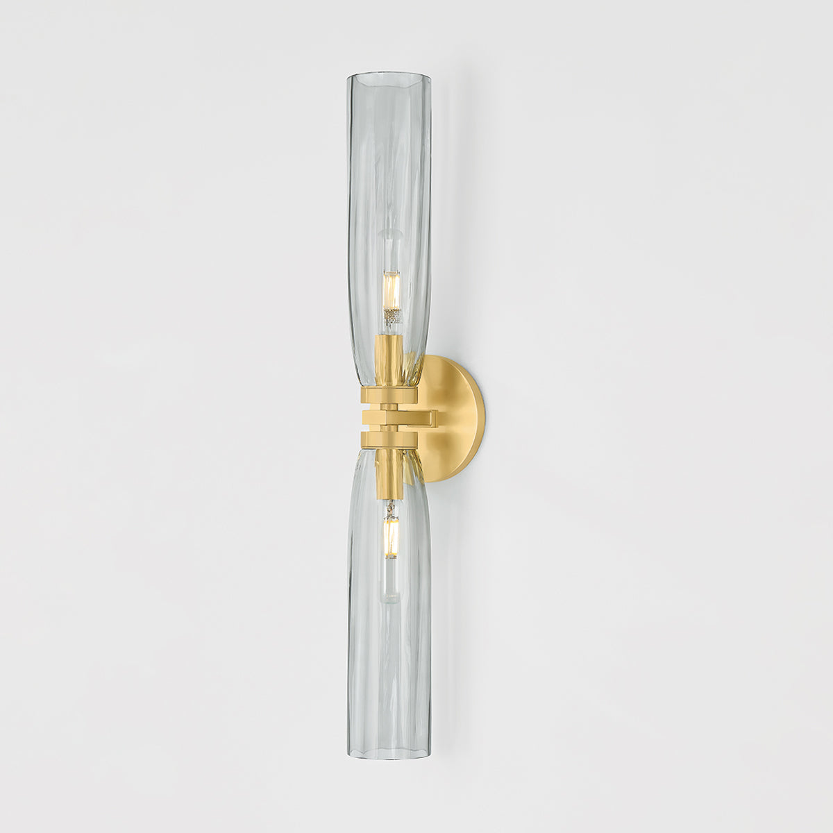 Hudson Valley Harpswell 2-Light Bath & Vanity Light in Aged Brass, alternate view 2