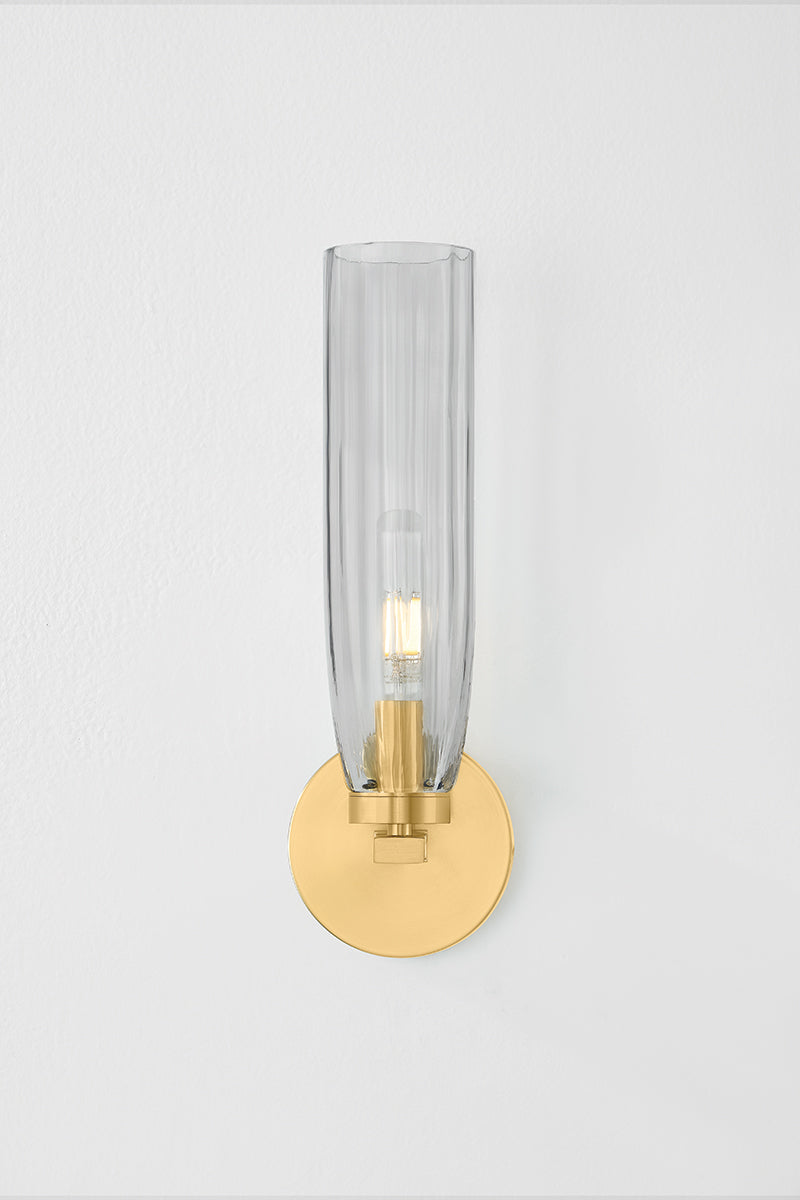 Hudson Valley Harpswell Bath & Vanity Light in Aged Brass, room setting 1