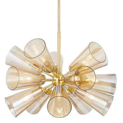 Hudson Valley Hartwood 15-Light Chandelier Aged Brass