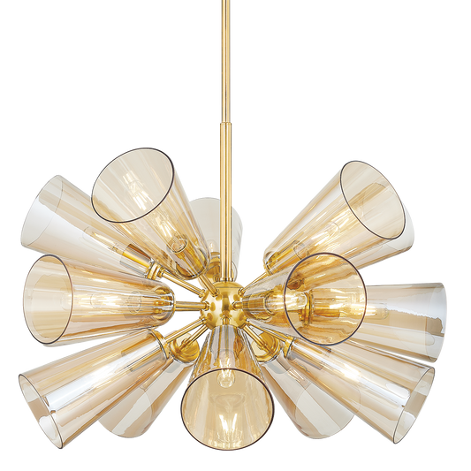 Hudson Valley Hartwood 15-Light Chandelier Aged Brass
