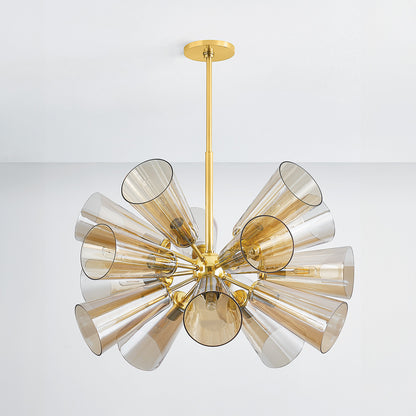 Hudson Valley Hartwood 15-Light Chandelier Aged Brass detail view 1