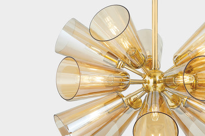 Hudson Valley Hartwood 15-Light Chandelier Aged Brass detail view 4