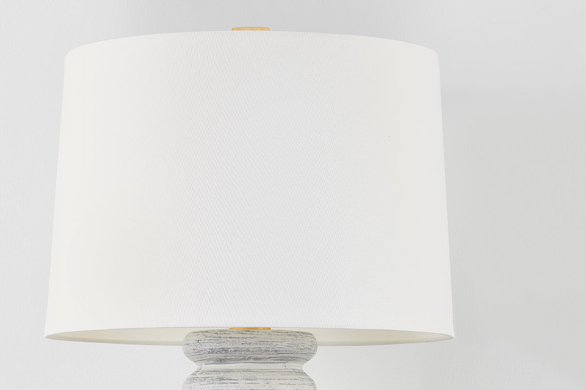Hudson Valley Harwinton Table Lamp in Aged Brass, room setting 1