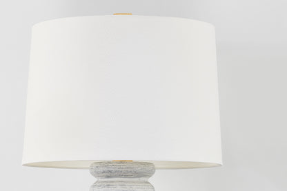 Hudson Valley Harwinton Table Lamp in Aged Brass, room setting 1