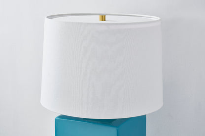 Hudson Valley Hawley Table Lamp Aged Brass/Ceramic Gloss Turquoise detail view 2