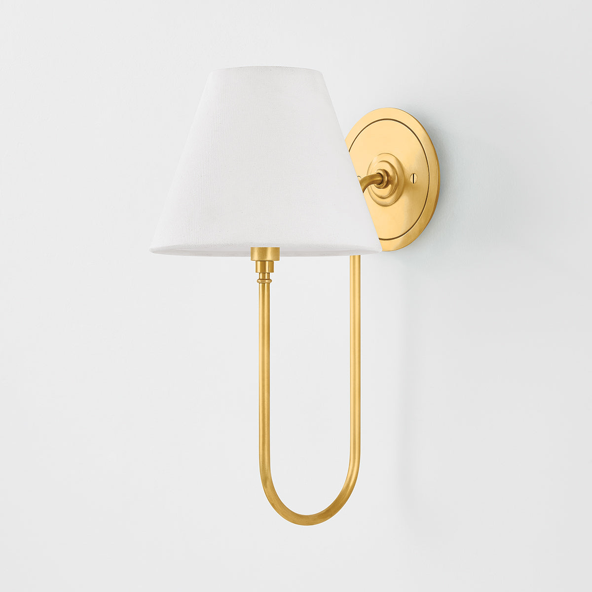 Hudson Valley Hawthorne Wall Sconce in Aged Brass, alternate view 1