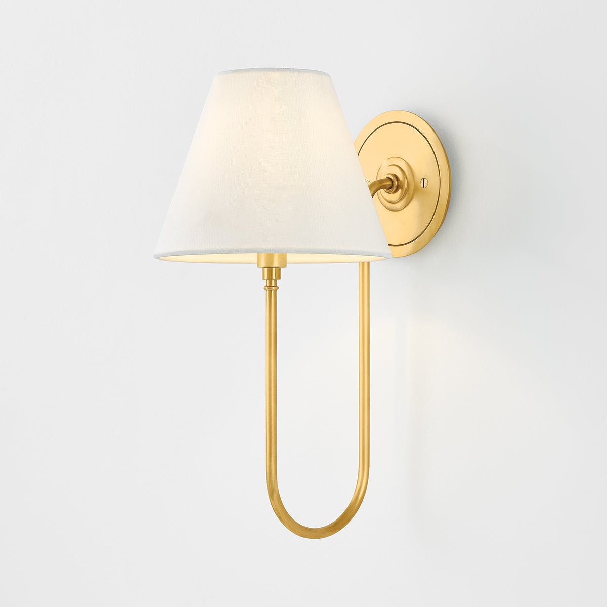 Hudson Valley Hawthorne Wall Sconce in Aged Brass, alternate view 2