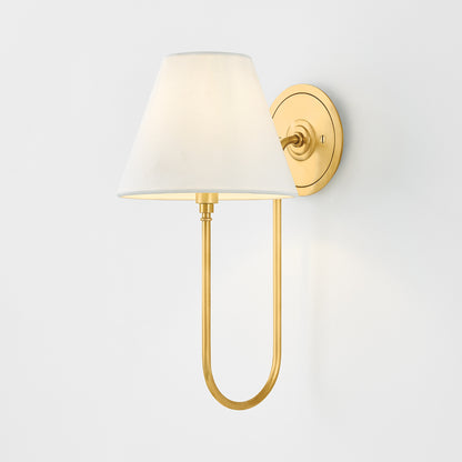 Hudson Valley Hawthorne Wall Sconce in Aged Brass, alternate view 2