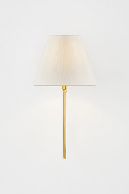 Hudson Valley Hawthorne Wall Sconce in Aged Brass, room setting 1