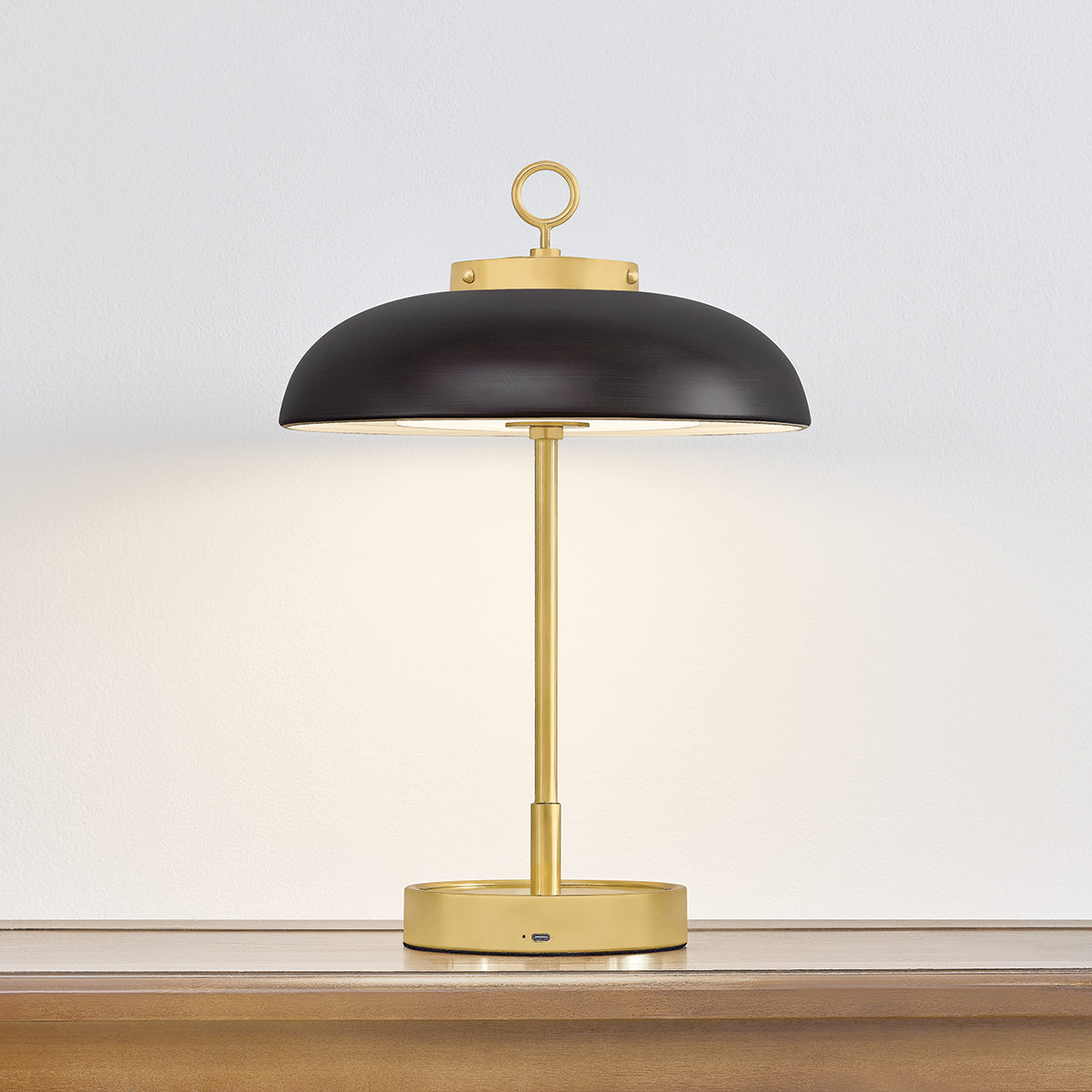 Hudson Valley Hector Table Lamp in Aged Brass / Distressed Bronze, alternate view 2