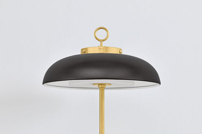 Hudson Valley Hector Table Lamp in Aged Brass / Distressed Bronze, room setting 3