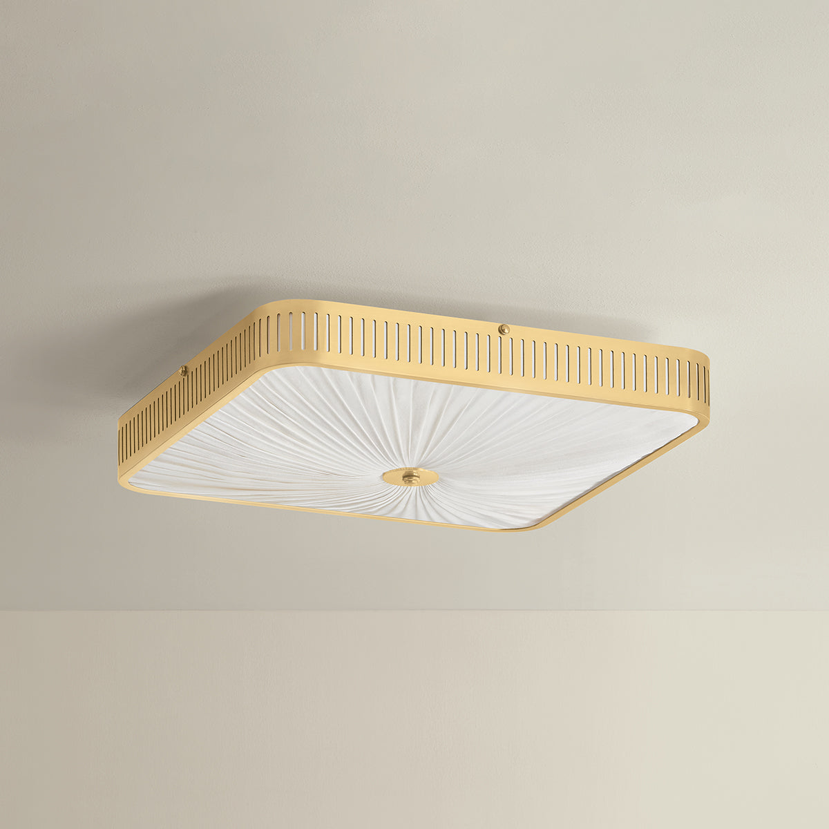 Hudson Valley Henri 6-Light Semi-Flush Mount in Aged Brass, alternate view 1