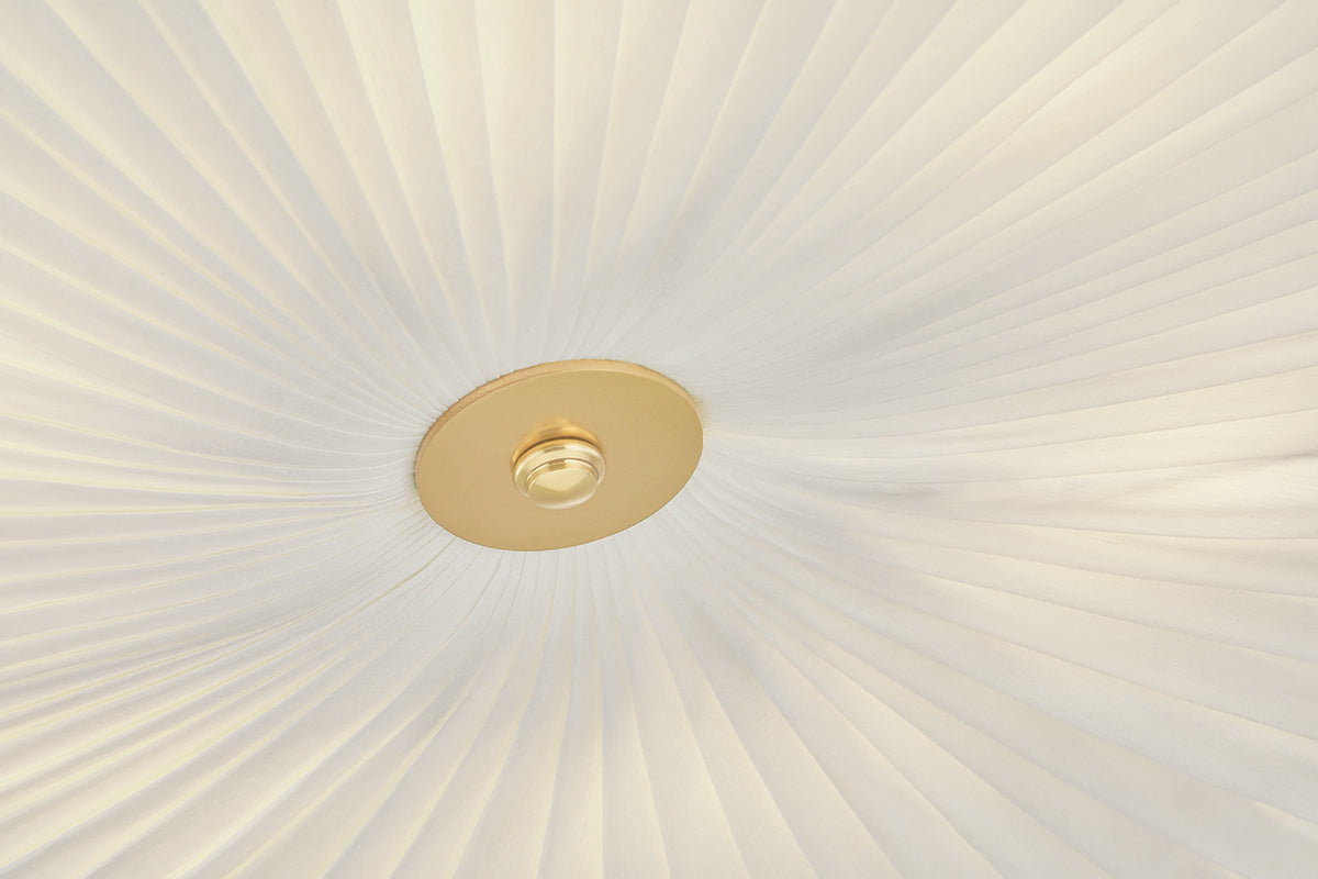 Hudson Valley Henri 6-Light Semi-Flush Mount in Aged Brass, room setting 1