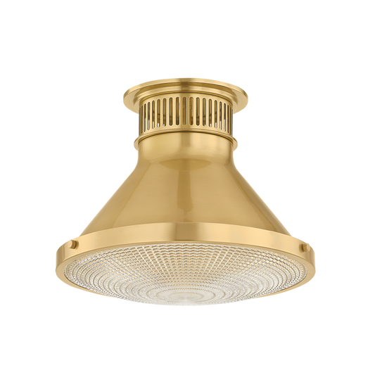 Hudson Valley Highclere 12.75" Flush Mount Aged Brass