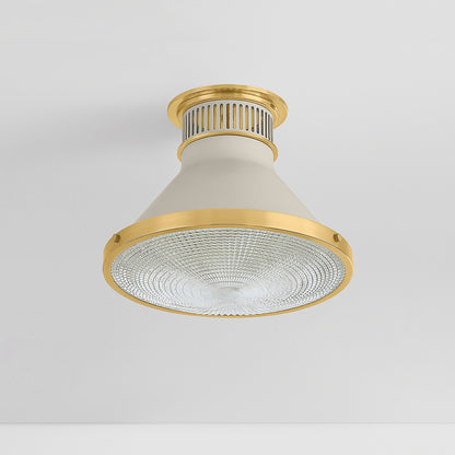 Hudson Valley Highclere 12.75" Flush Mount in Aged Brass / Off White, alternate view 1