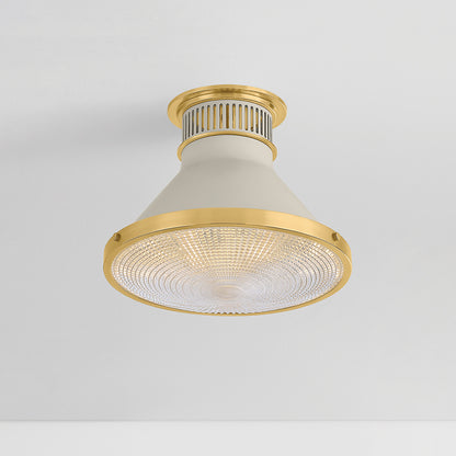 Hudson Valley Highclere 12.75" Flush Mount in Aged Brass / Off White, alternate view 2