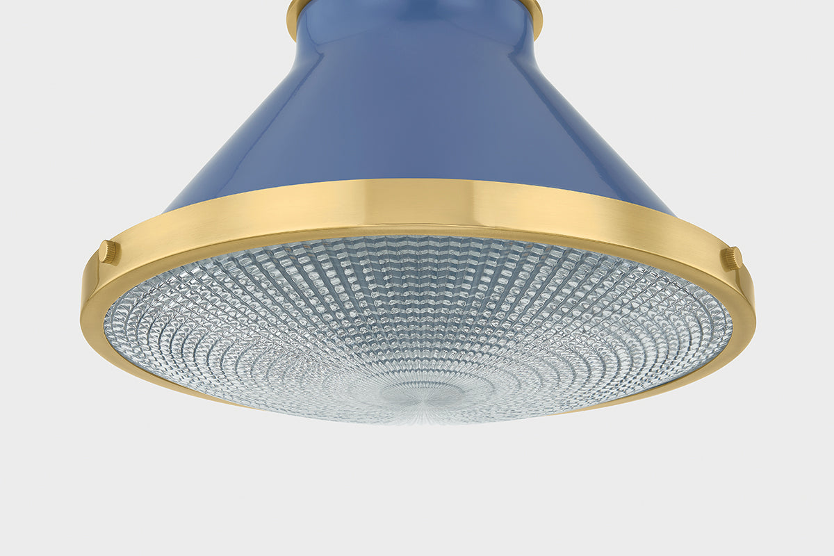 Hudson Valley Highclere 12.75" Flush Mount in Aged Brass, room setting 1