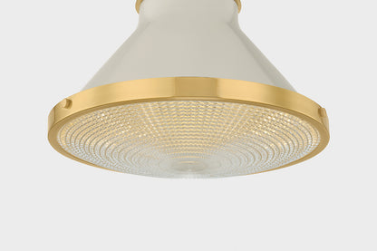 Hudson Valley Highclere 12.75" Flush Mount in Aged Brass, room setting 4