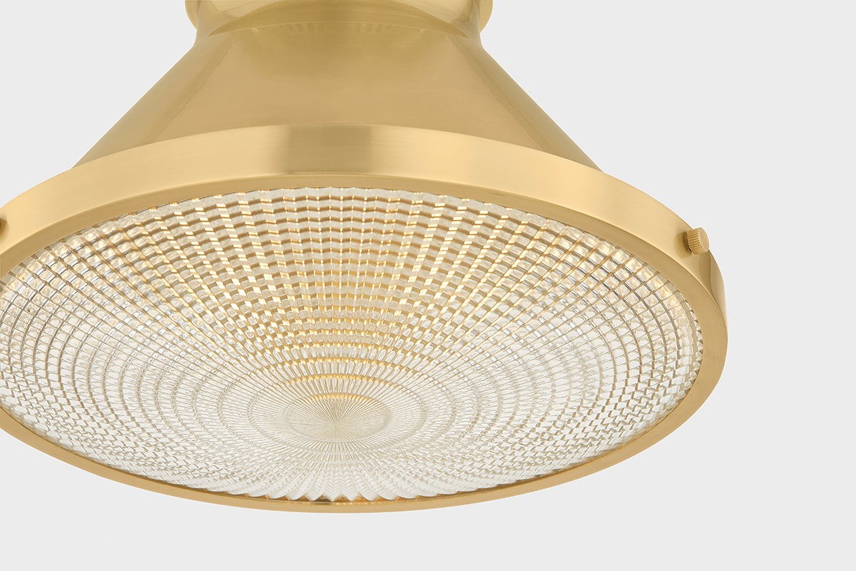 Hudson Valley Highclere 12.75" Flush Mount in Aged Brass, room setting 9