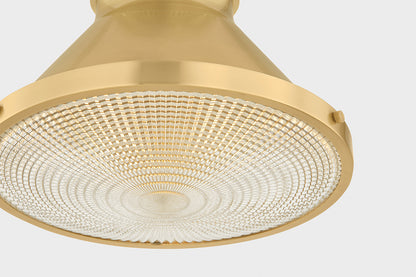 Hudson Valley Highclere 12.75" Flush Mount in Aged Brass, room setting 9