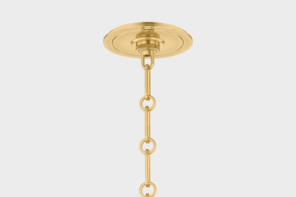 Hudson Valley Highclere 12.75" Pendant in Aged Brass, room setting 1