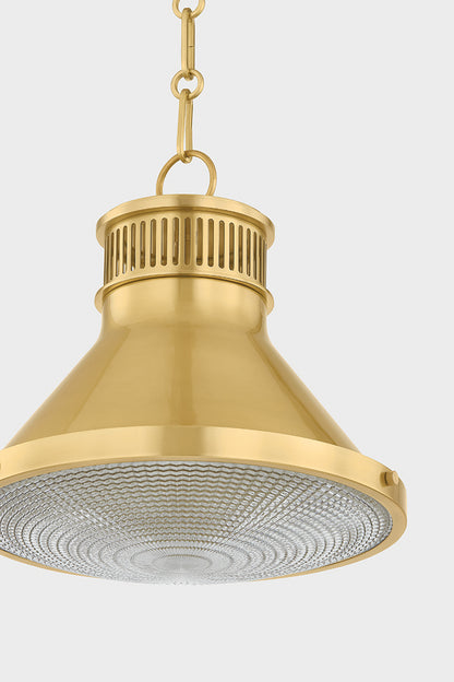 Hudson Valley Highclere 12.75" Pendant in Aged Brass, room setting 10