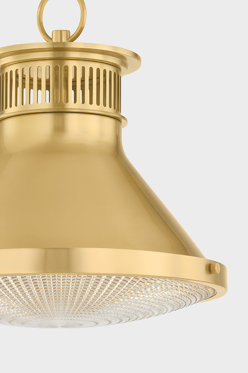 Hudson Valley Highclere 12.75" Pendant in Aged Brass, room setting 11