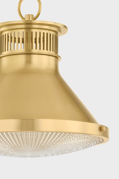 Hudson Valley Highclere 12.75" Pendant in Aged Brass, room setting 11
