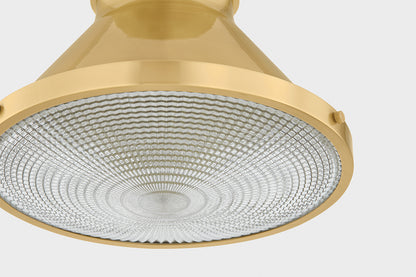 Hudson Valley Highclere 12.75" Pendant in Aged Brass, room setting 12