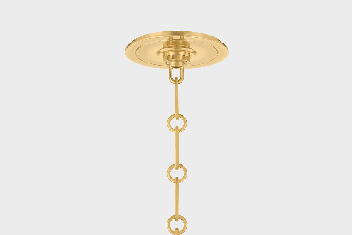 Hudson Valley Highclere 12.75" Pendant in Aged Brass, room setting 5