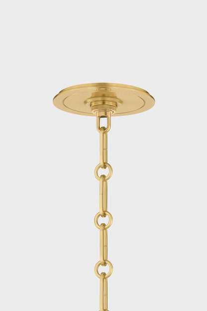 Hudson Valley Highclere 12.75" Pendant in Aged Brass, room setting 9