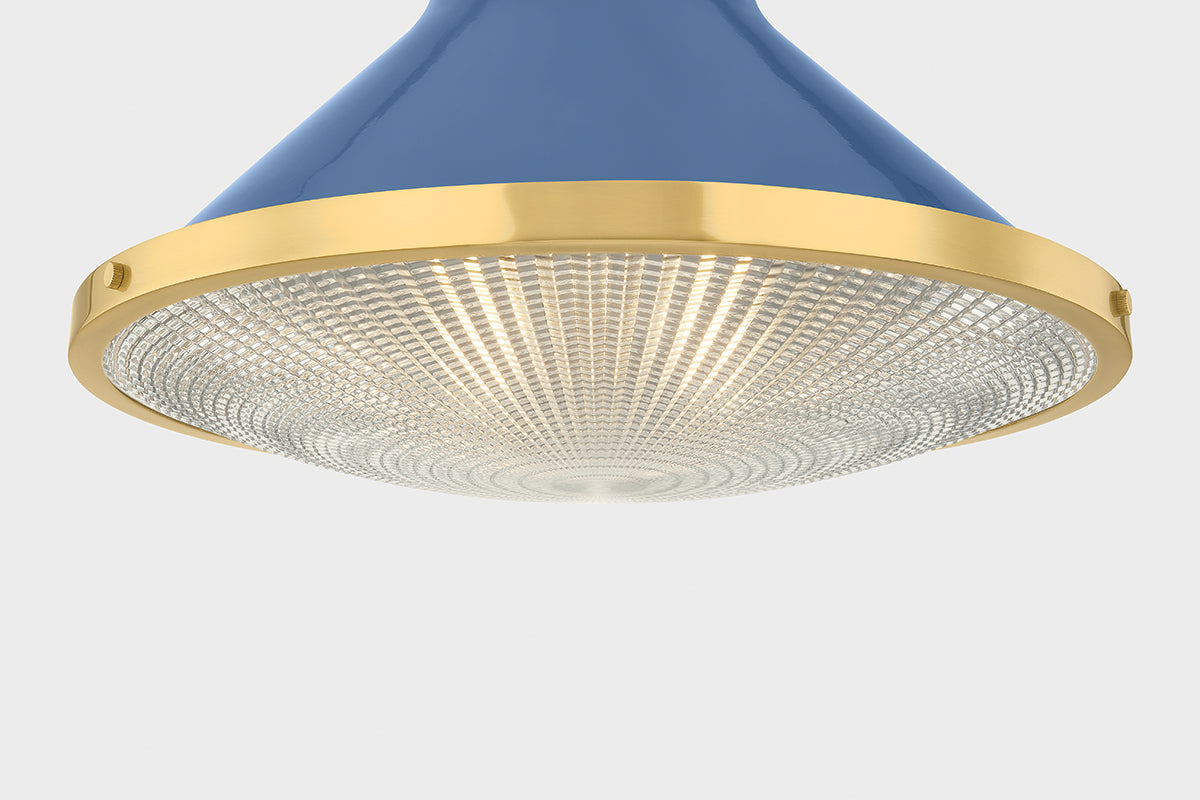 Hudson Valley Highclere 17.75" Flush Mount in Aged Brass, room setting 1