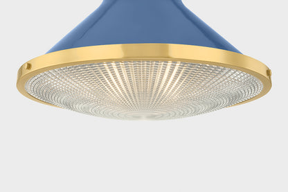 Hudson Valley Highclere 17.75" Flush Mount in Aged Brass, room setting 1