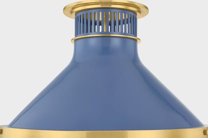Hudson Valley Highclere 17.75" Flush Mount in Aged Brass, room setting 2