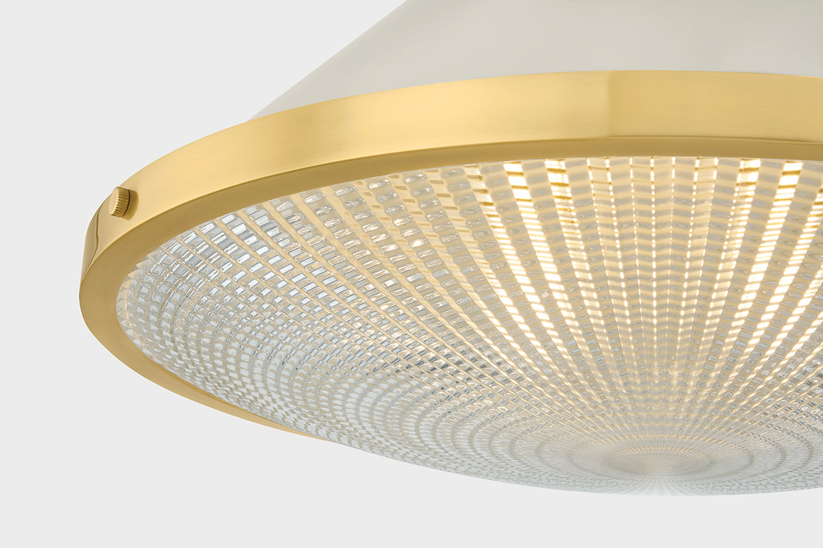 Hudson Valley Highclere 17.75" Flush Mount in Aged Brass, room setting 6