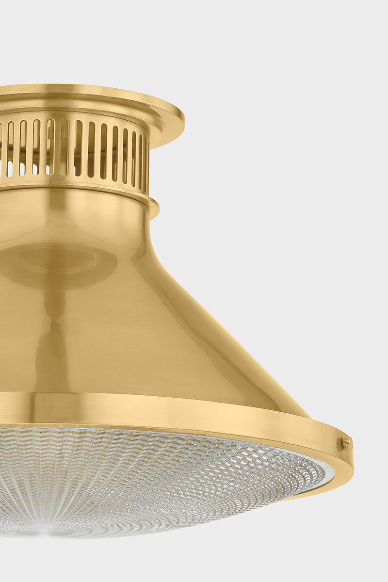Hudson Valley Highclere 17.75" Flush Mount in Aged Brass, room setting 7