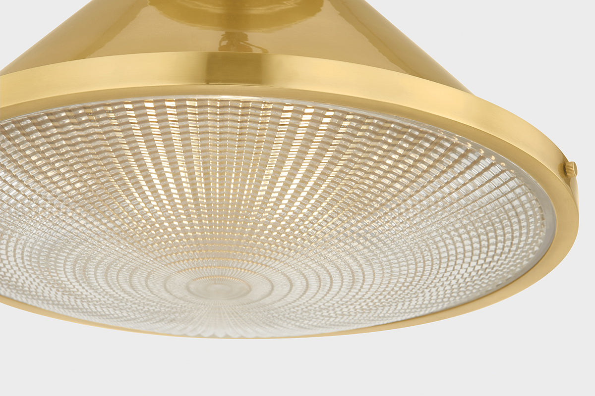 Hudson Valley Highclere 17.75" Flush Mount in Aged Brass, room setting 9