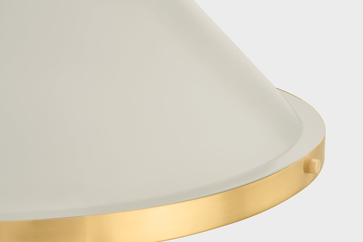 Hudson Valley Highclere 17.75" Pendant in Aged Brass / Off White, room setting 3