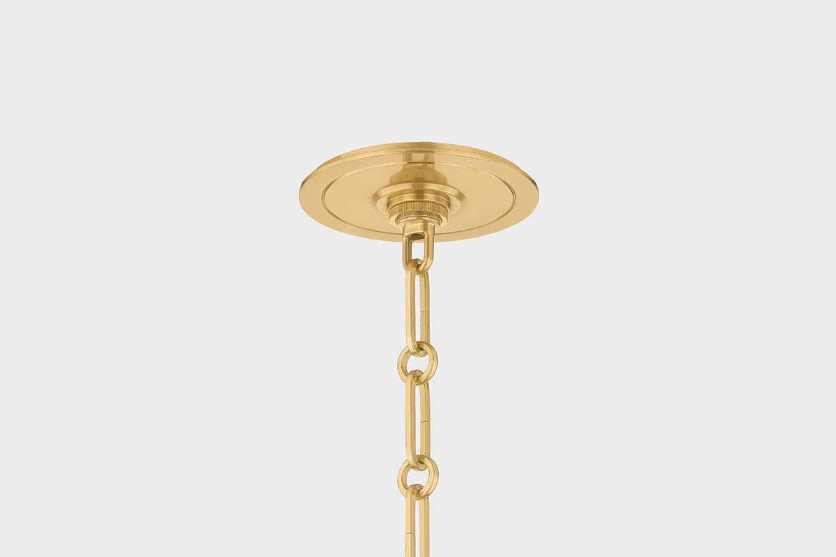 Hudson Valley Highclere 17.75" Pendant in Aged Brass, room setting 1