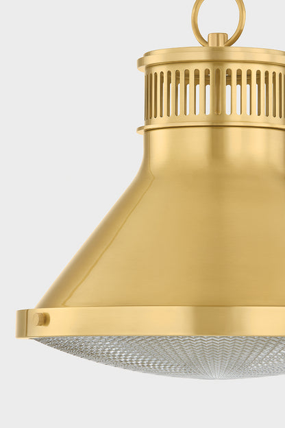 Hudson Valley Highclere 17.75" Pendant in Aged Brass, room setting 10