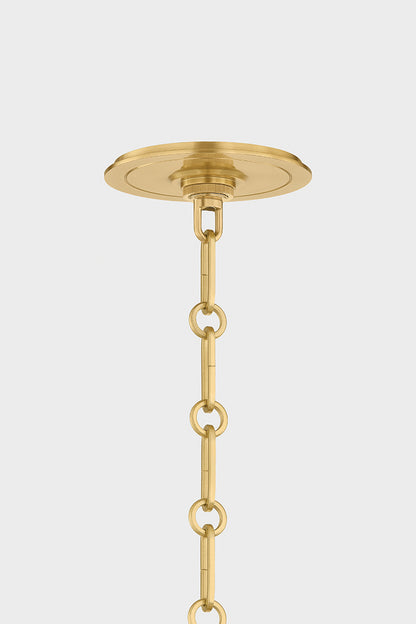 Hudson Valley Highclere 17.75" Pendant in Aged Brass, room setting 9