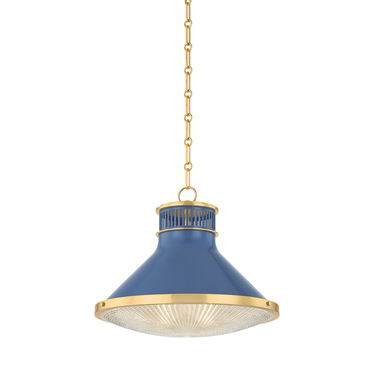 Hudson Valley Highclere 17.75" Pendant Aged Brass / Soft French Blue