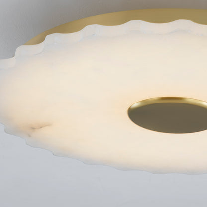 Hudson Valley Highland Falls Flush Mount in Aged Brass, alternate view 1