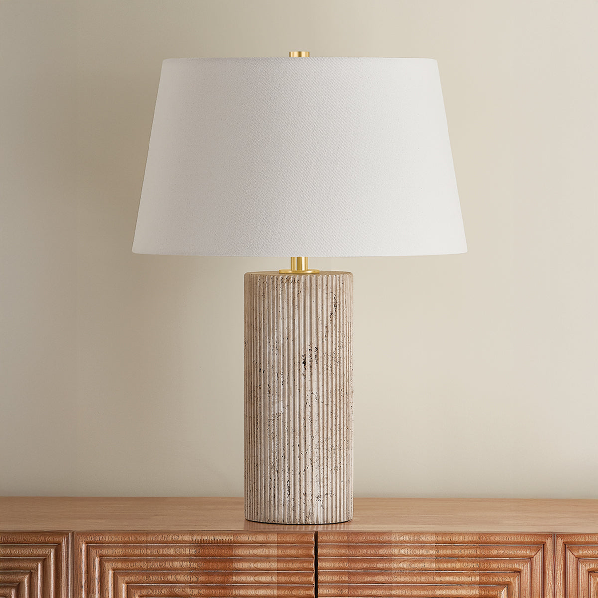 Hudson Valley Highland Mills 16" Table Lamp in Aged Brass, alternate view 1