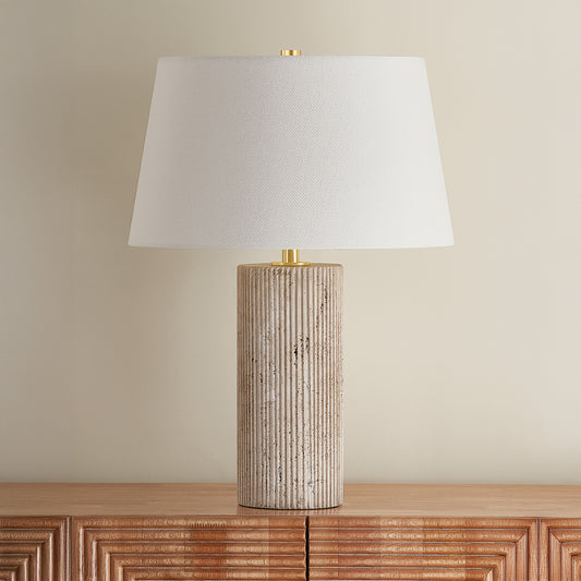 Hudson Valley Highland Mills 16" Table Lamp in Aged Brass, alternate view 1