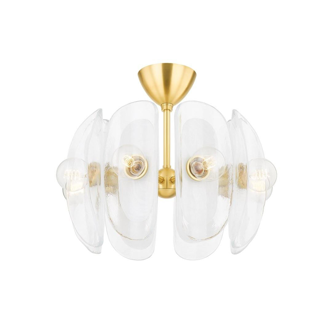 Hudson Valley Hilo Semi Flush Mount Aged Brass