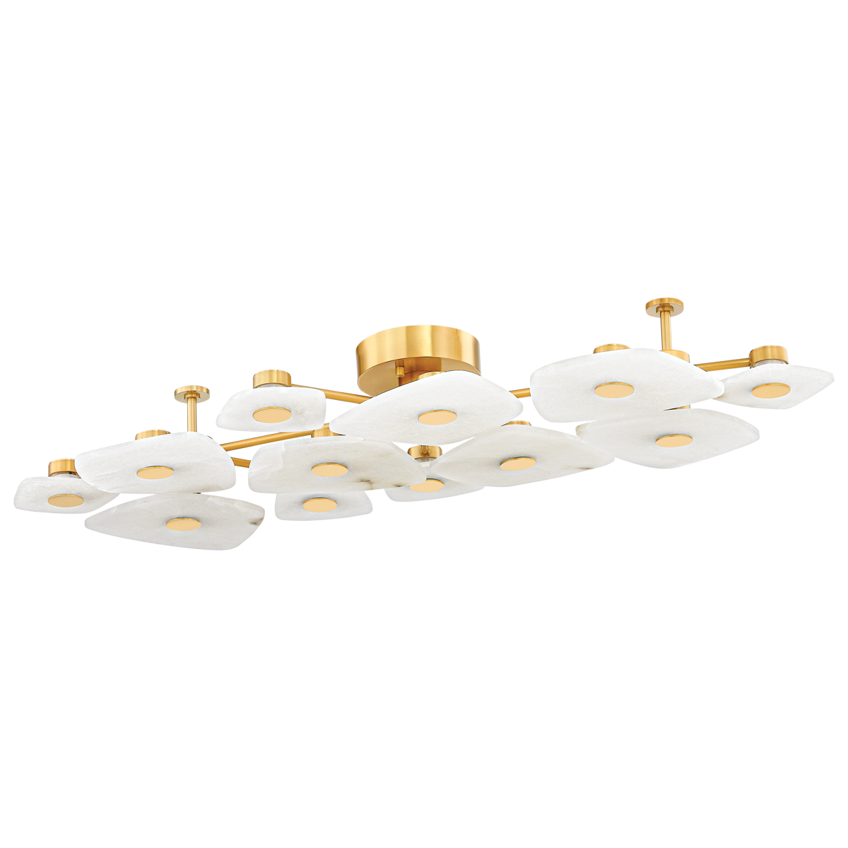 Hudson Valley Holmdel 12-Light Semi-Flush Mount Aged Brass