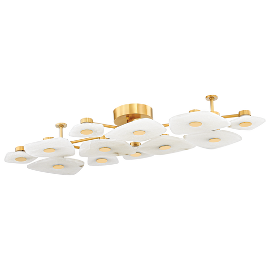 Hudson Valley Holmdel 12-Light Semi-Flush Mount Aged Brass