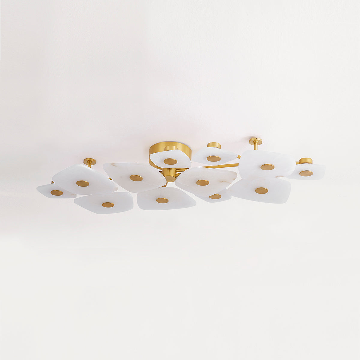 Hudson Valley Holmdel 12-Light Semi-Flush Mount in Aged Brass, alternate view 1