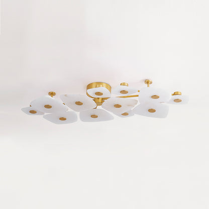 Hudson Valley Holmdel 12-Light Semi-Flush Mount in Aged Brass, alternate view 1